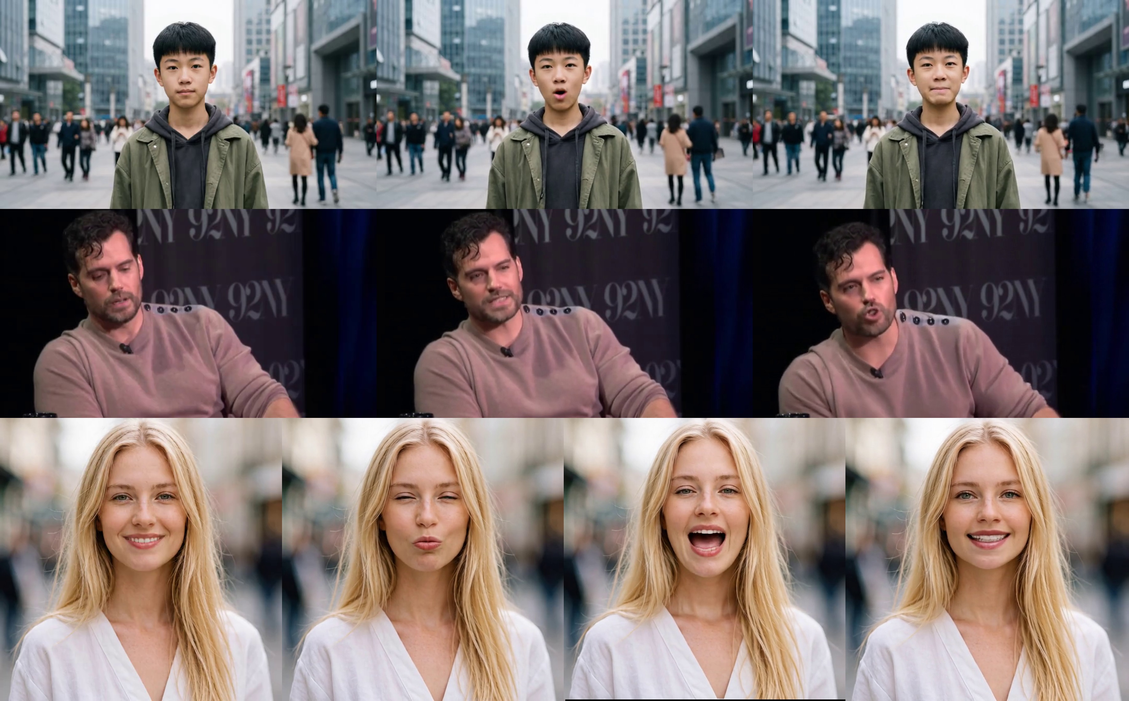 Reference portraits and generated expressive response frames